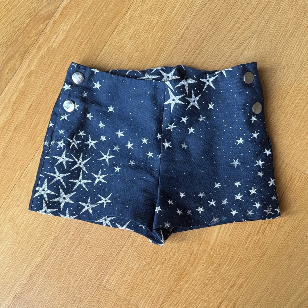 Jacadi Girls Navy Blue Star Print Shorts Size 3T